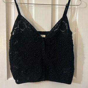 Hollister Black Crochet Camisole